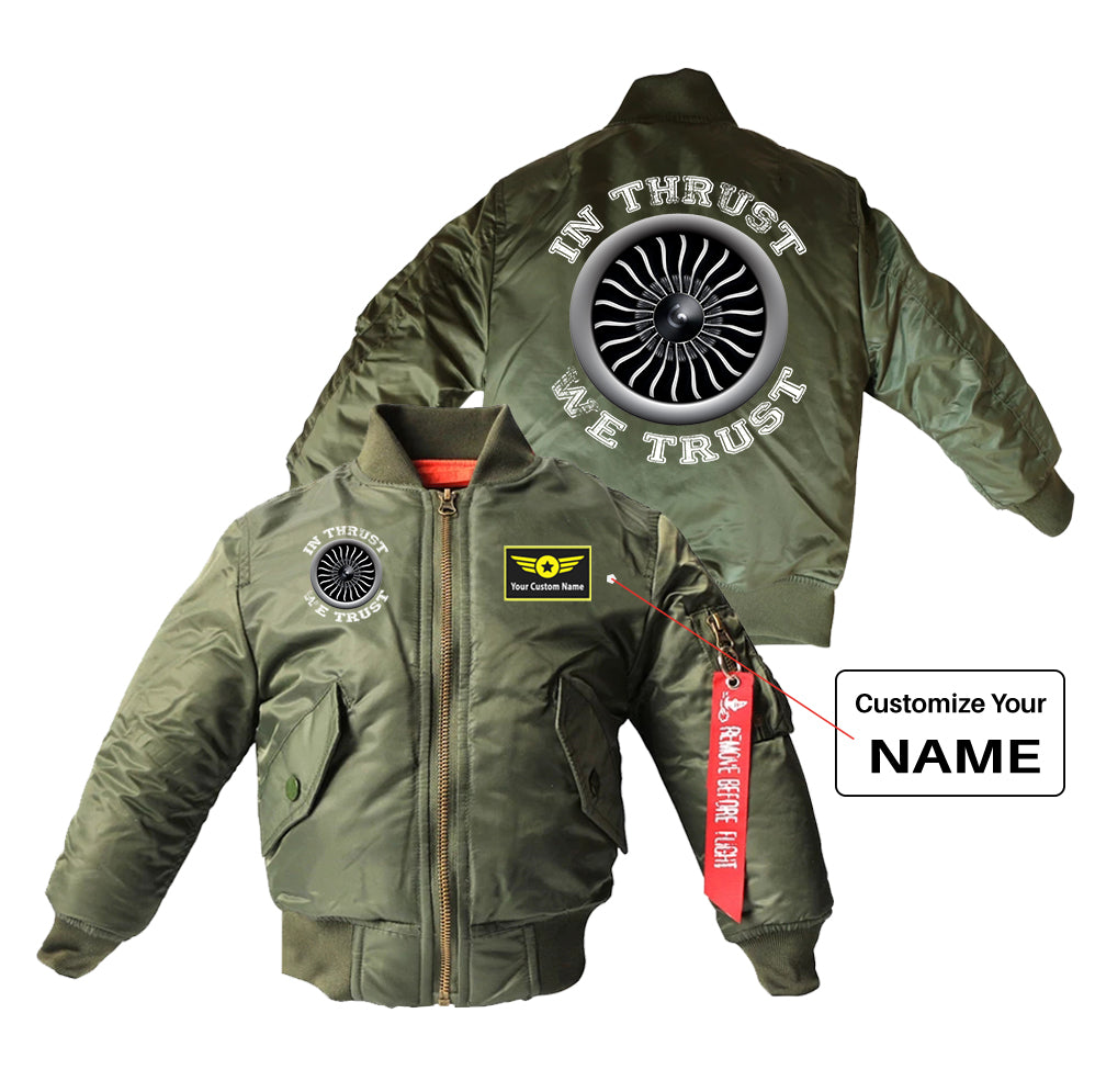 In Thrust We Trust (Vol 2) Designed Children Bomber Jackets