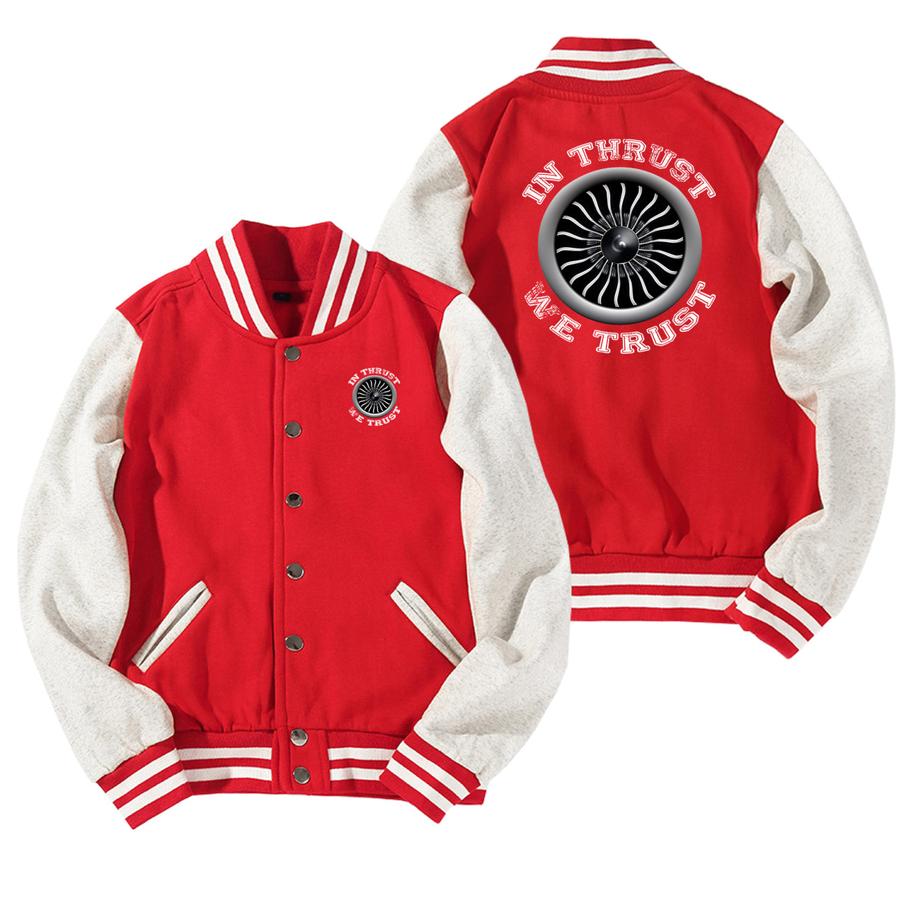 In Thrust We Trust (Vol 2) Designed Baseball Style Jackets