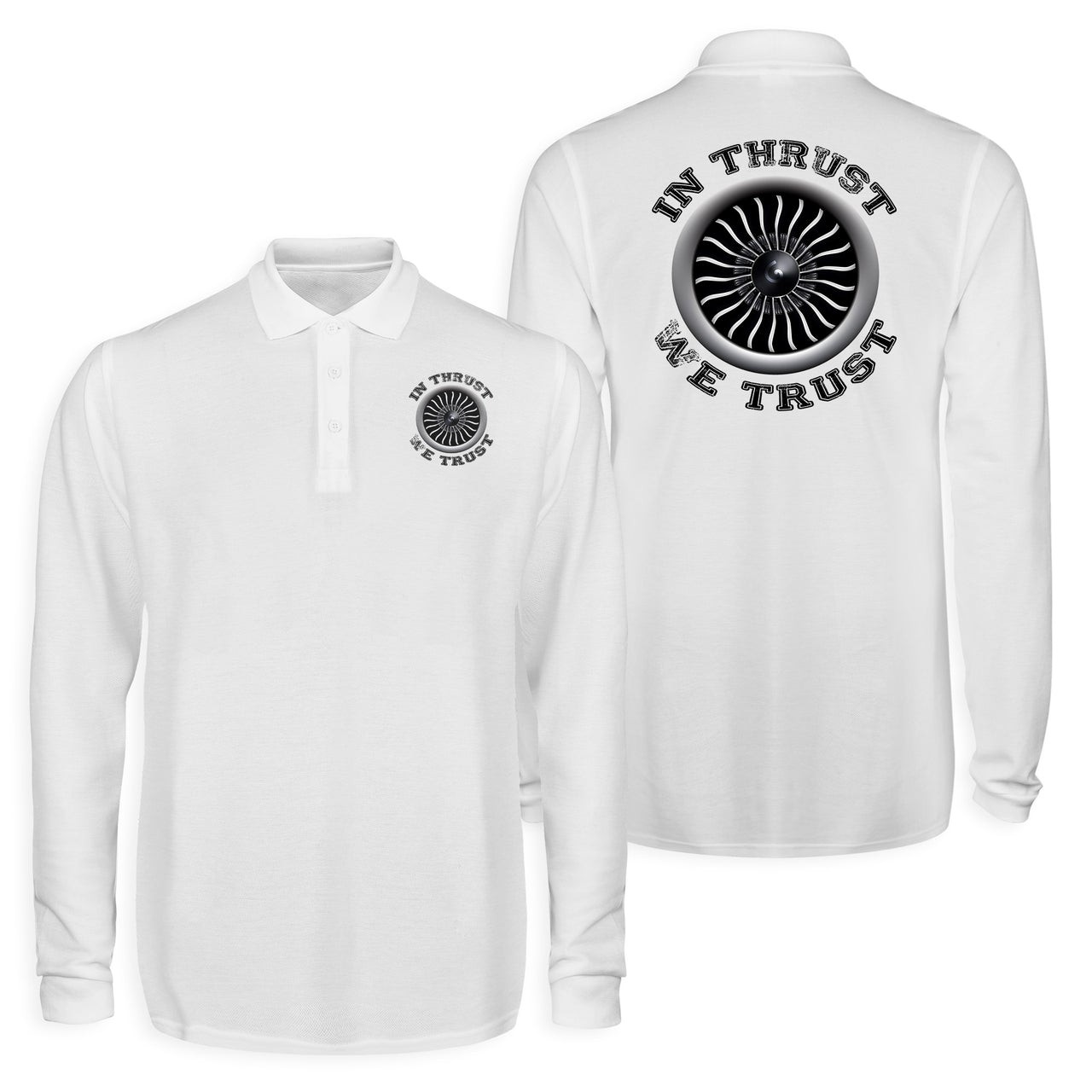 In Thrust We Trust (Vol 2) Designed Long Sleeve Polo T-Shirts (Double-Side)