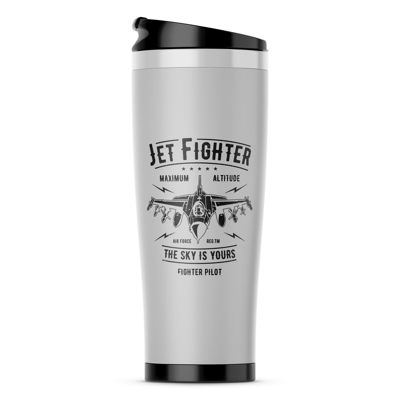 Jet Fighter - The Sky is Yours Designed Travel Mugs