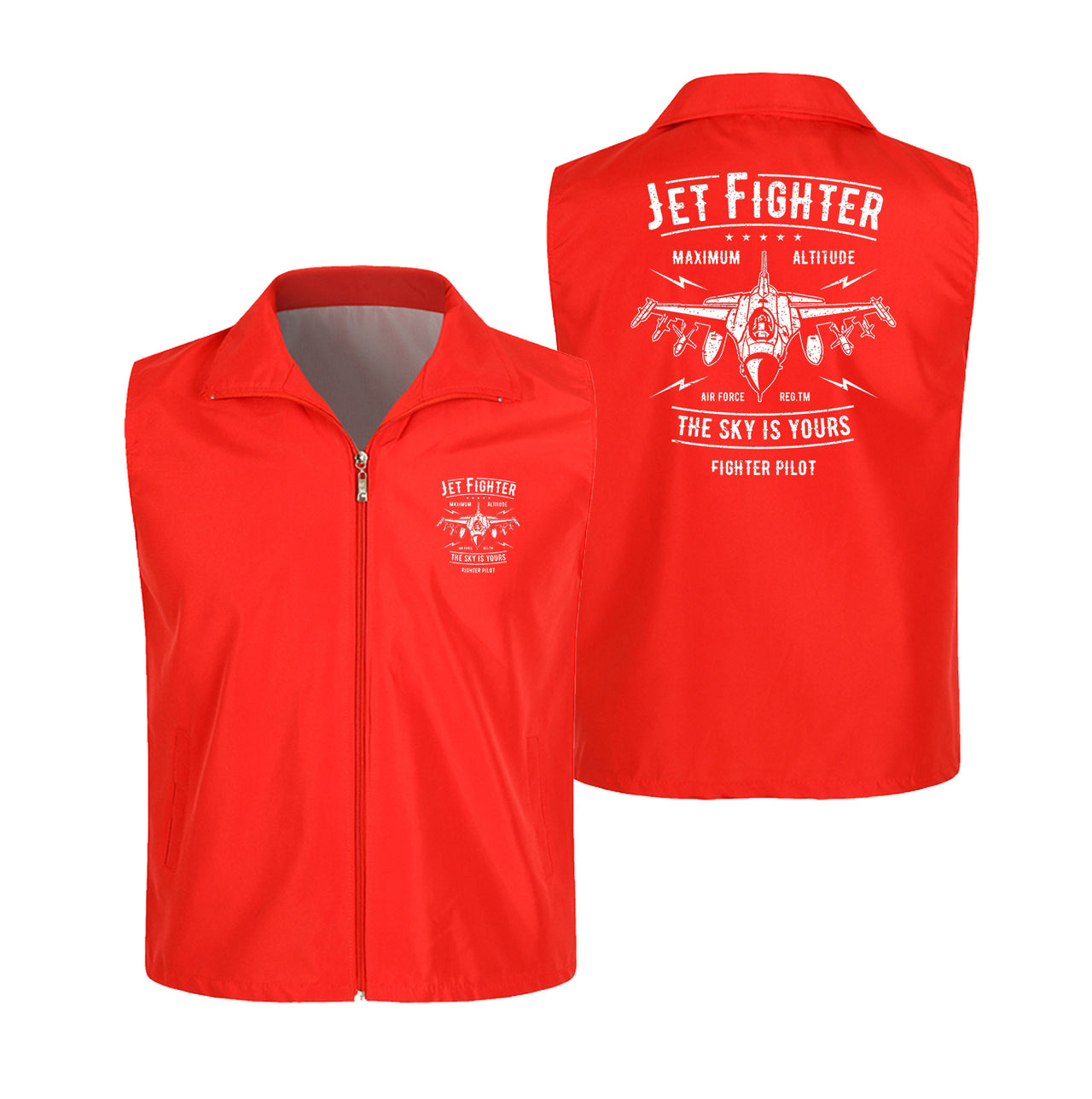 Jet Fighter - The Sky is Yours Designed Thin Style Vests