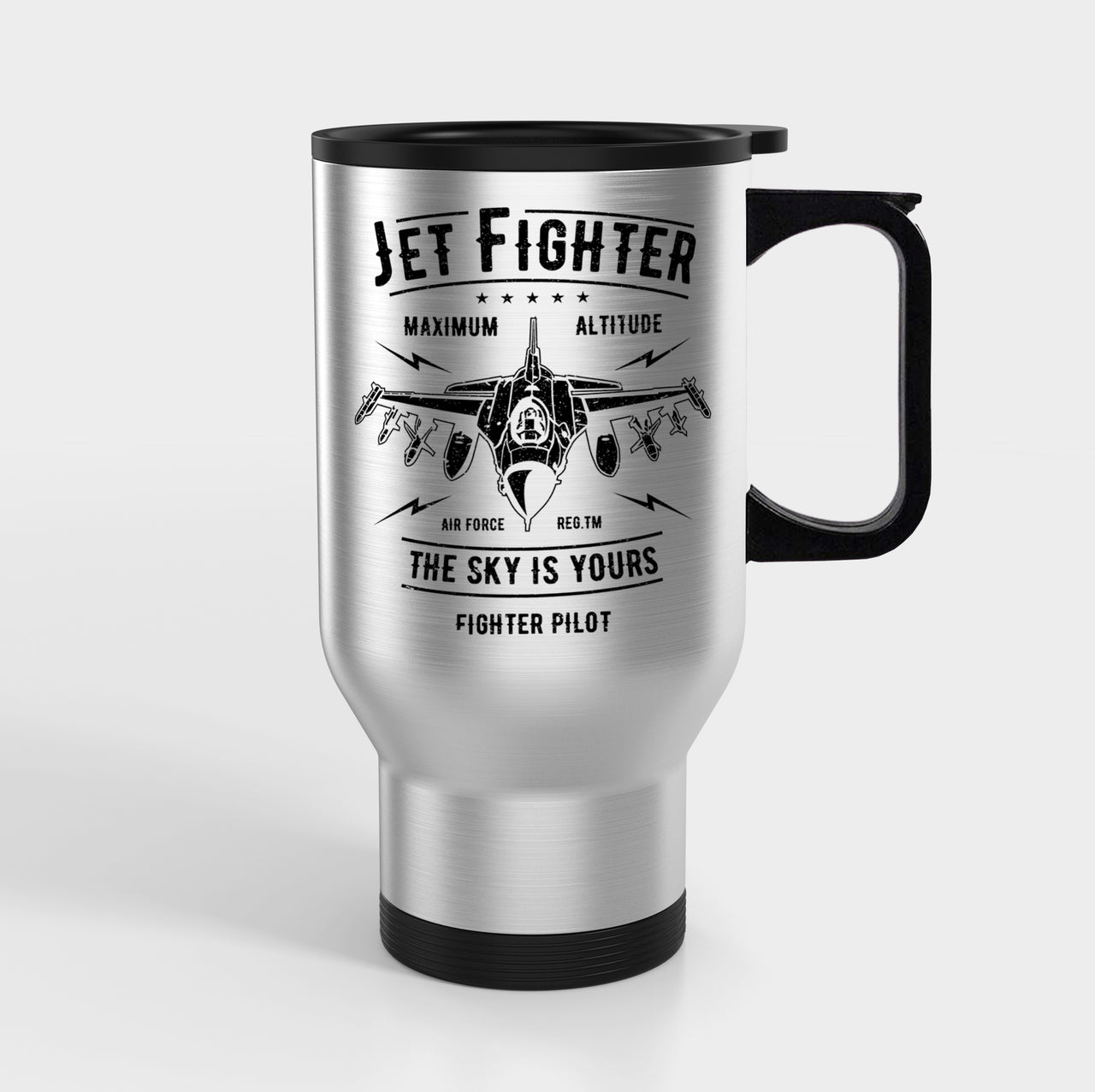 Jet Fighter - The Sky is Yours Designed Travel Mugs (With Holder)