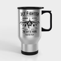 Thumbnail for Jet Fighter - The Sky is Yours Designed Travel Mugs (With Holder)