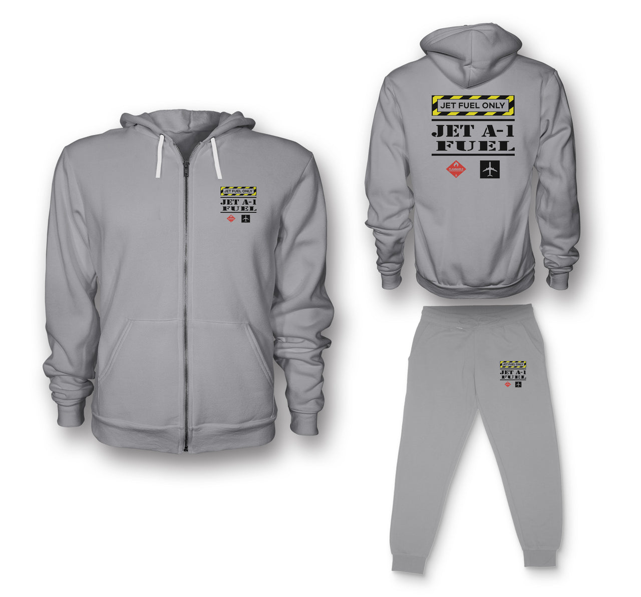 Jet Fuel Only Designed Zipped Hoodies & Sweatpants Set