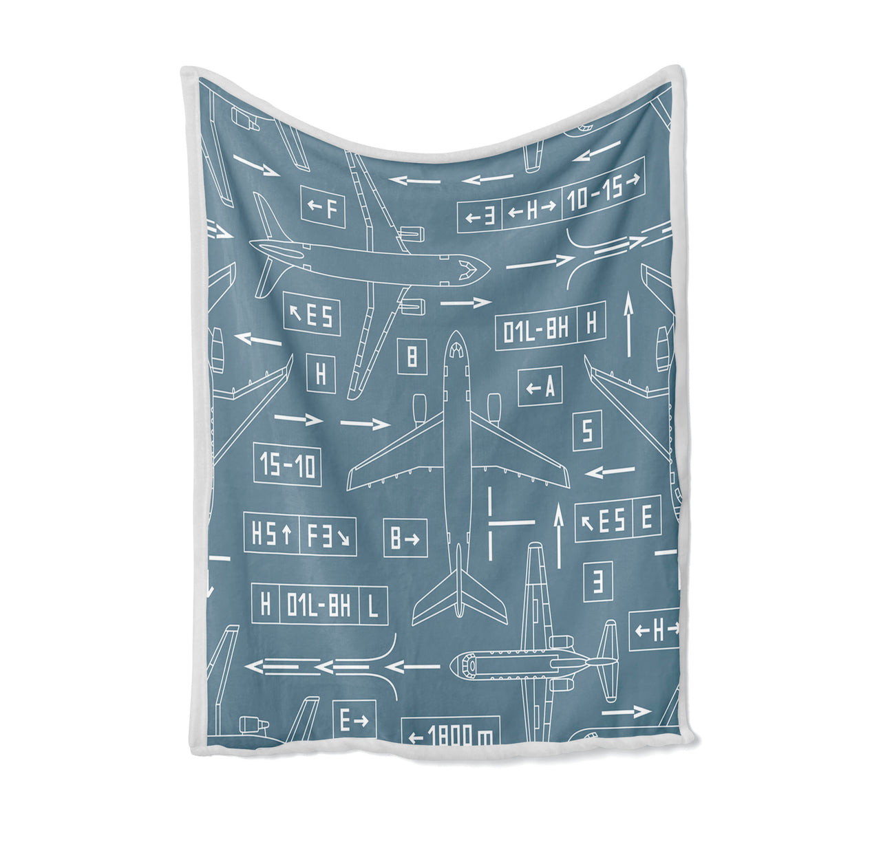 Jet Planes & Airport Signs Designed Bed Blankets & Covers