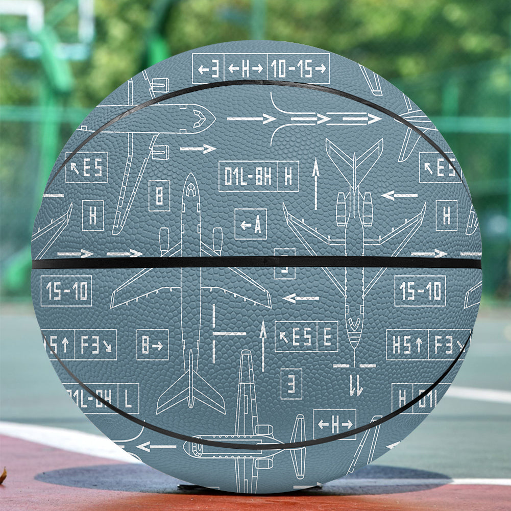 Jet Planes & Airport Signs Designed Basketball