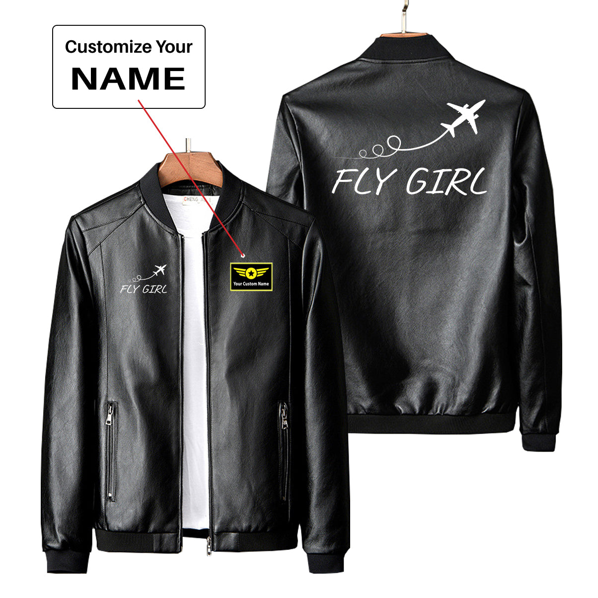 Just Fly It & Fly Girl Designed PU Leather Jackets