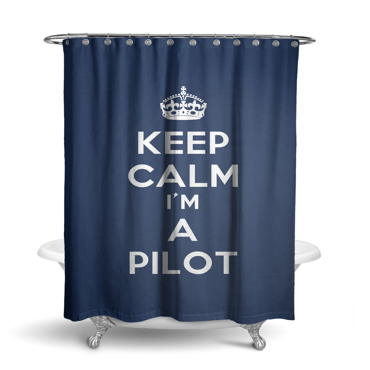 Keep Calm I'm a Pilot Designed Shower Curtains