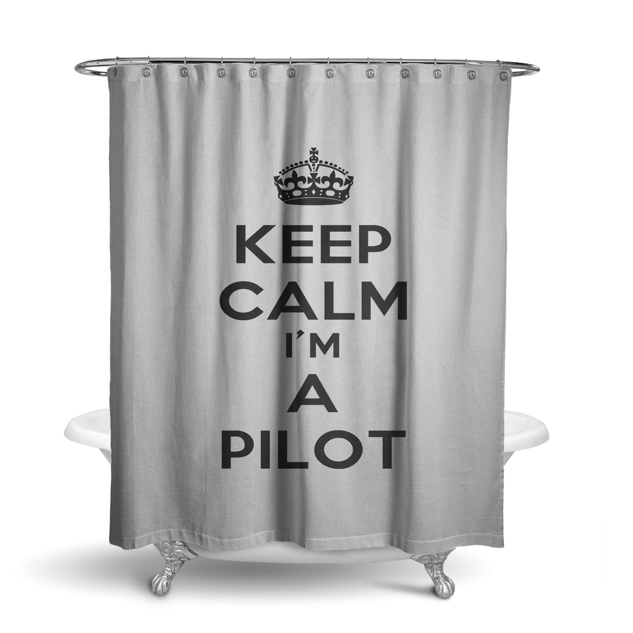 Keep Calm I'm a Pilot Designed Shower Curtains