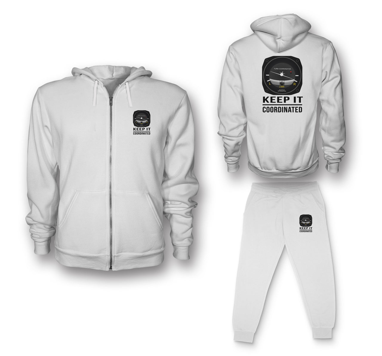 Keep It Coordinated Designed Zipped Hoodies & Sweatpants Set