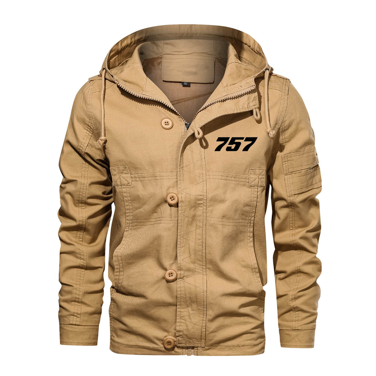 757 Flat Text Designed Cotton Jackets