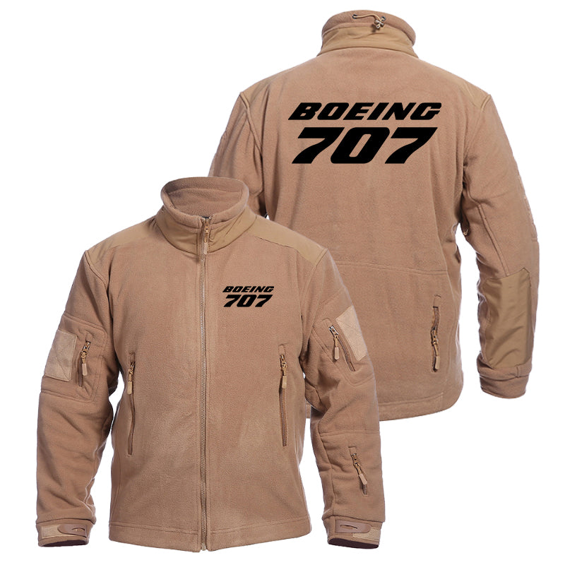 Boeing 707 & Text Designed Fleece Military Jackets (Customizable)