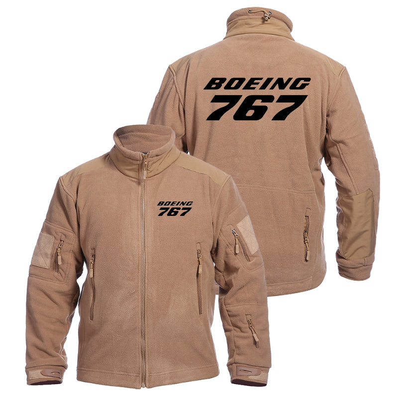 Boeing 767 & Text Designed Fleece Military Jackets (Customizable)