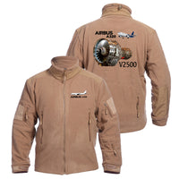 Thumbnail for Airbus A320 & V2500 Engine Designed Fleece Military Jackets (Customizable)