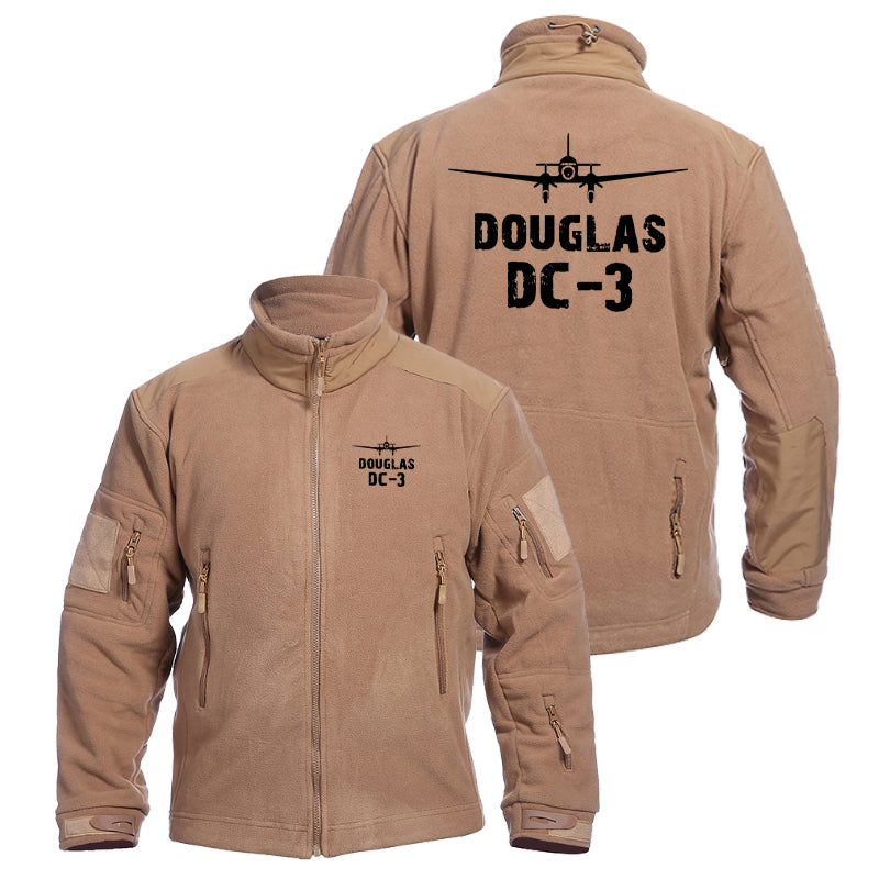 Douglas DC-3 & Plane Designed Fleece Military Jackets (Customizable)