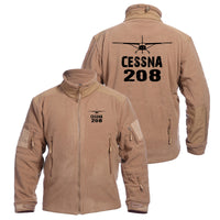 Thumbnail for Cessna 208 & Plane Designed Fleece Military Jackets (Customizable)