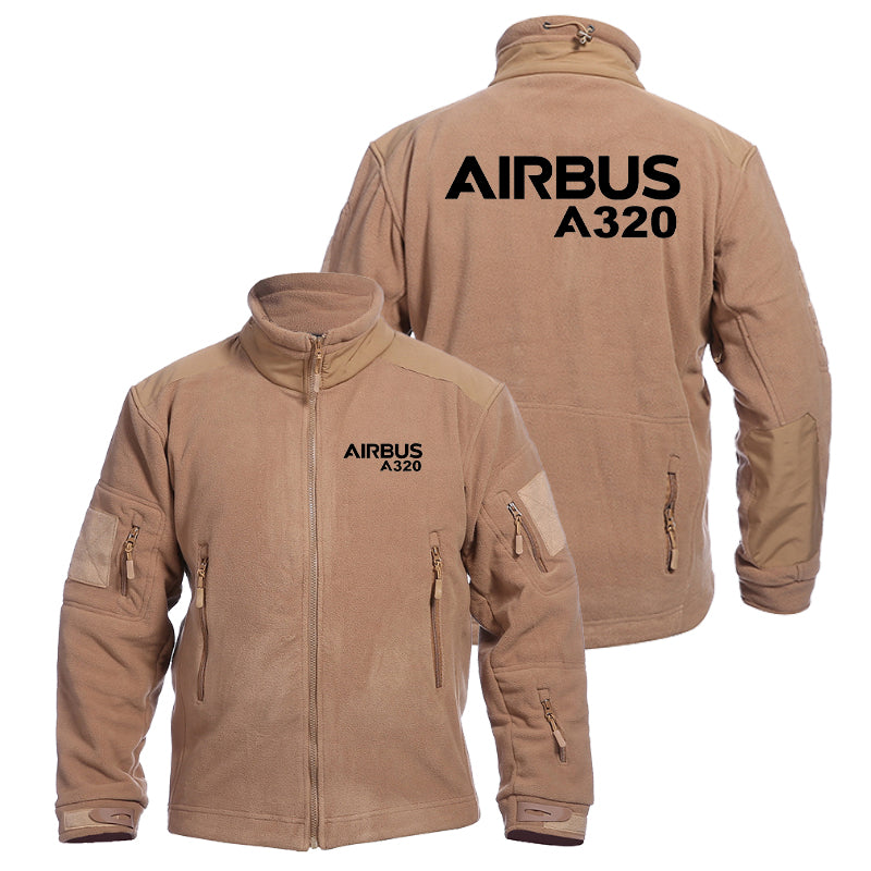 Airbus A320 & Text Designed Fleece Military Jackets (Customizable)