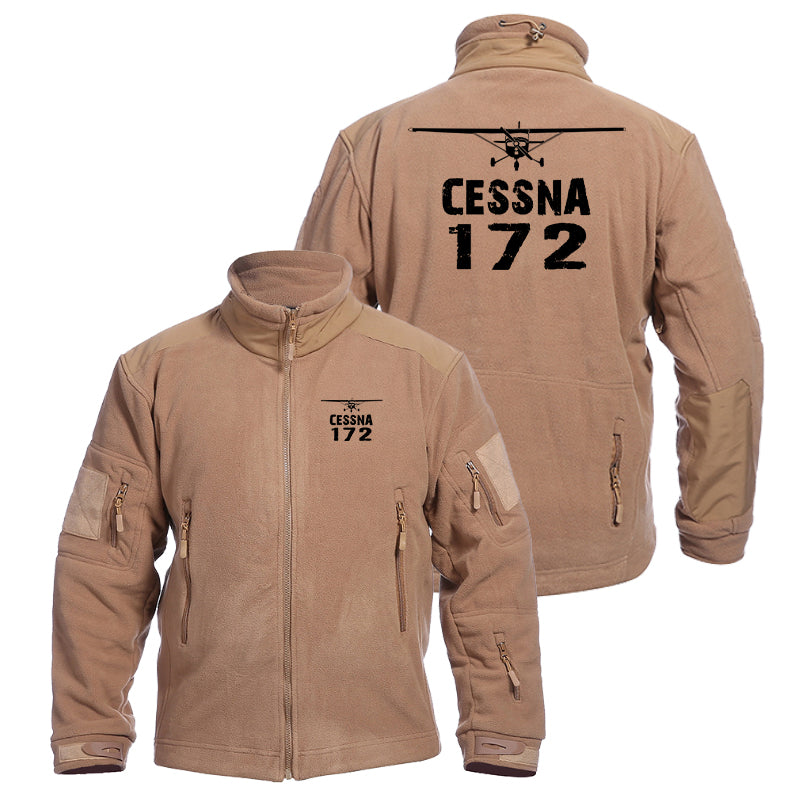 Cessna 172 & Plane Designed Fleece Military Jackets (Customizable)