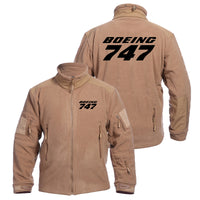 Thumbnail for Boeing 747 & Text Designed Fleece Military Jackets (Customizable)