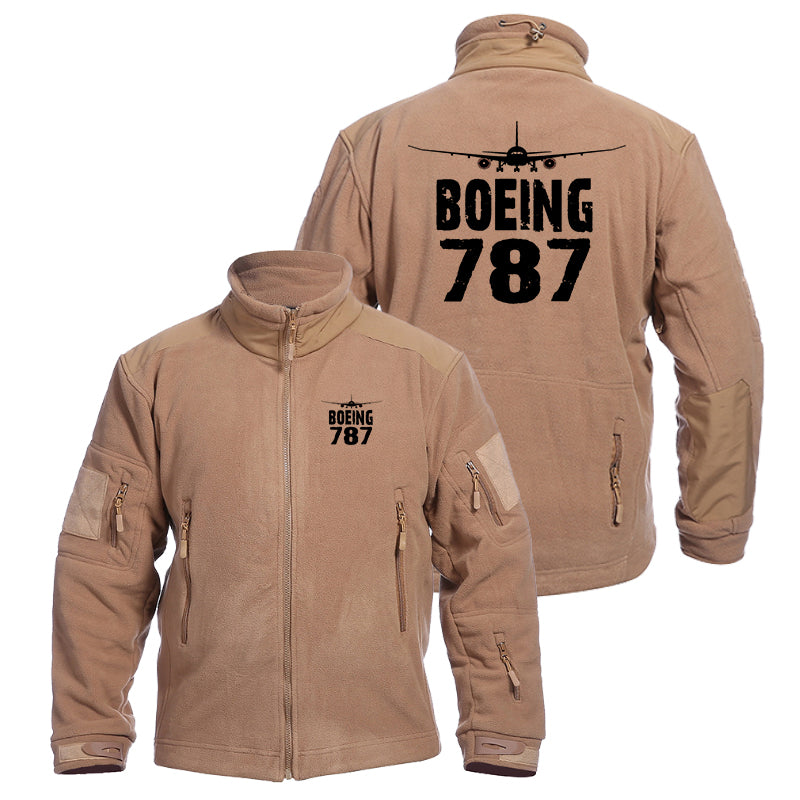 Boeing 787 & Plane Designed Fleece Military Jackets (Customizable)