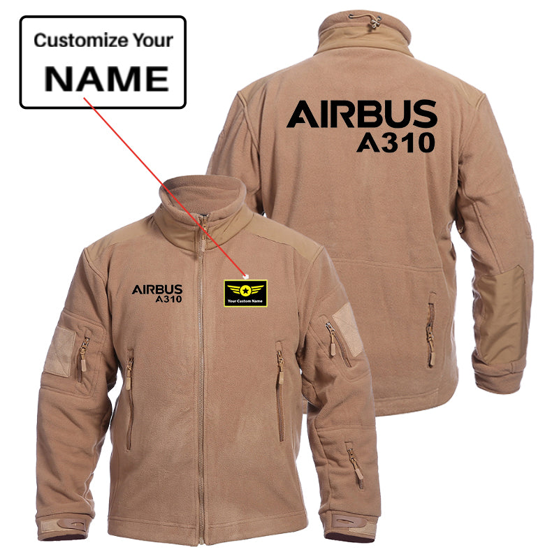 Airbus A310 & Text Designed Fleece Military Jackets (Customizable)