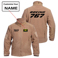 Thumbnail for Boeing 767 & Text Designed Fleece Military Jackets (Customizable)