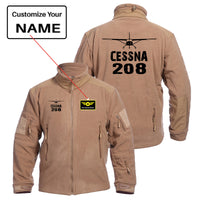 Thumbnail for Cessna 208 & Plane Designed Fleece Military Jackets (Customizable)