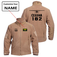 Thumbnail for Cessna 182 & Plane Designed Fleece Military Jackets (Customizable)