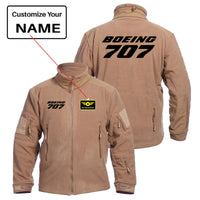 Thumbnail for Boeing 707 & Text Designed Fleece Military Jackets (Customizable)