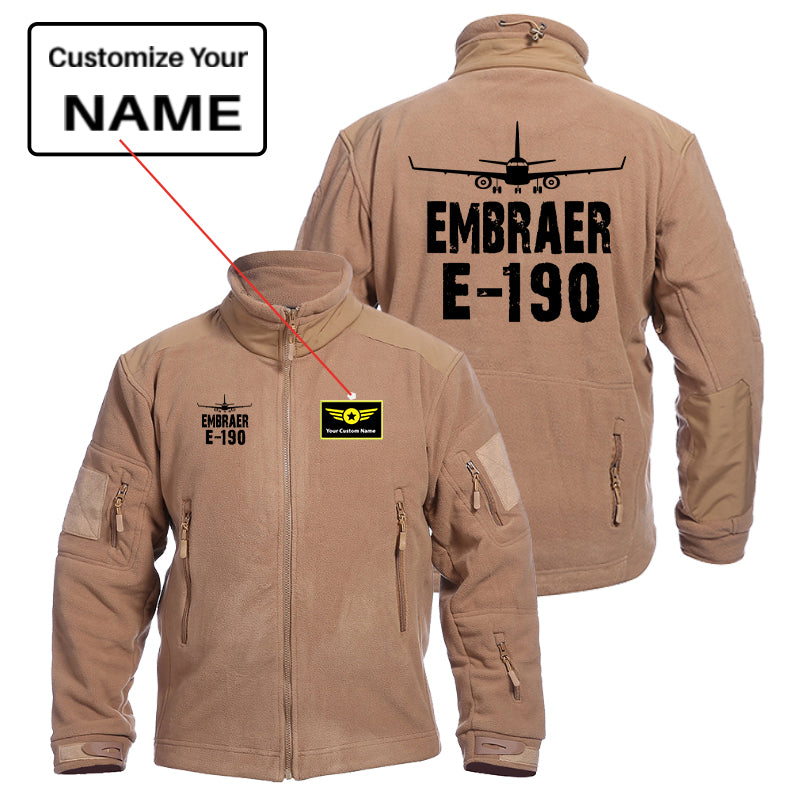 Embraer E-190 & Plane Designed Fleece Military Jackets (Customizable)