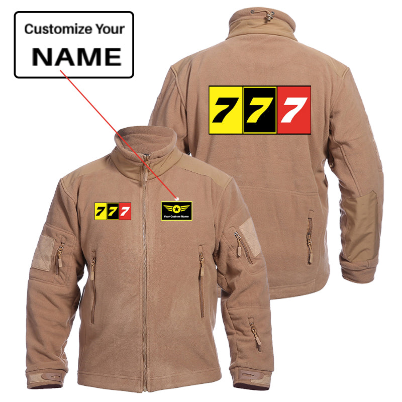 Flat Colourful 777 Designed Fleece Military Jackets (Customizable)