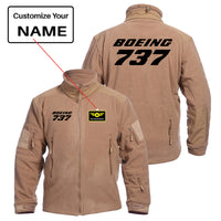 Thumbnail for Boeing 737 & Text Designed Fleece Military Jackets (Customizable)