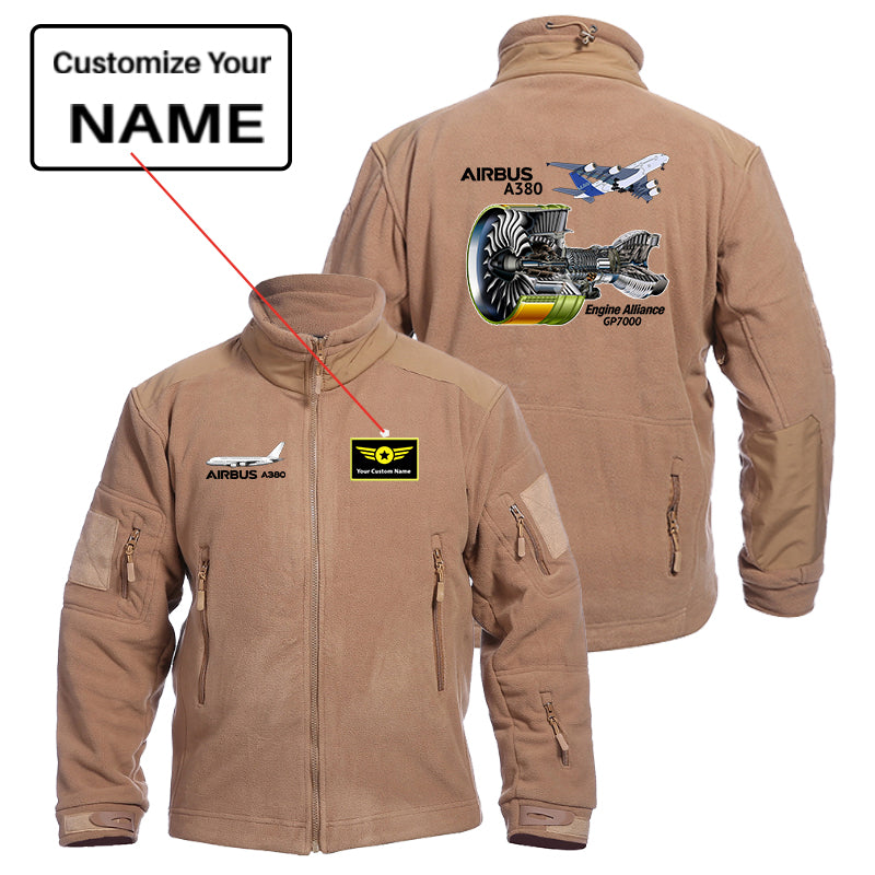 Airbus A380 & GP7000 Engine Designed Fleece Military Jackets (Customizable)