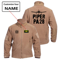 Thumbnail for Piper PA28 & Plane Designed Fleece Military Jackets (Customizable)