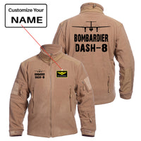 Thumbnail for Bombardier Dash-8 & Plane Designed Fleece Military Jackets (Customizable)