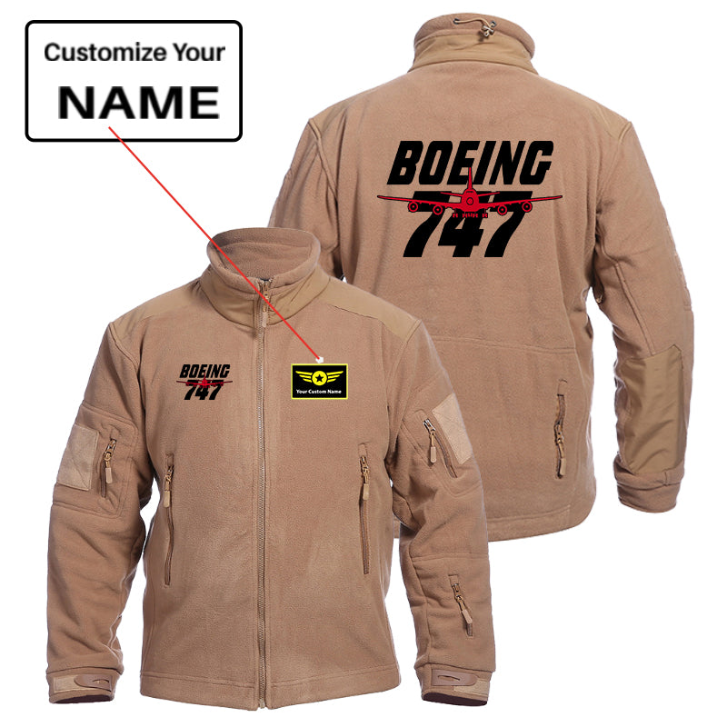 Amazing Boeing 747 Designed Fleece Military Jackets (Customizable)