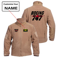 Thumbnail for Amazing Boeing 747 Designed Fleece Military Jackets (Customizable)