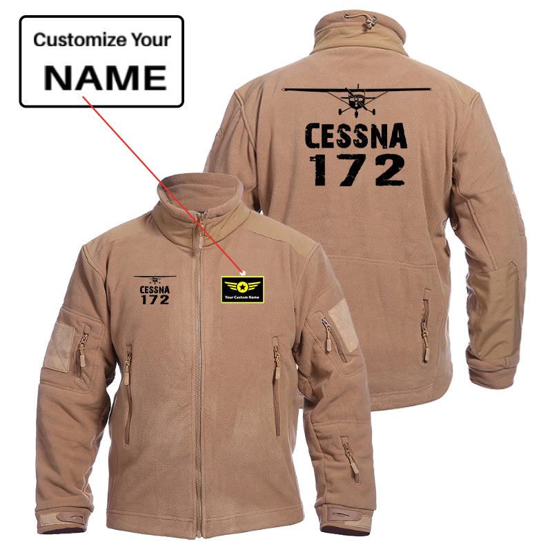 Cessna 172 & Plane Designed Fleece Military Jackets (Customizable)