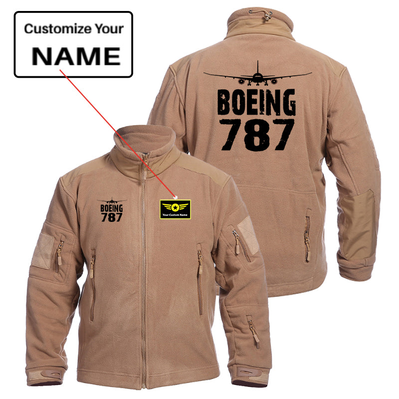 Boeing 787 & Plane Designed Fleece Military Jackets (Customizable)