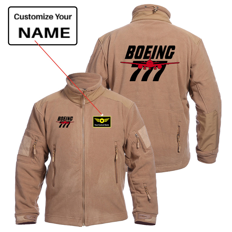 Amazing Boeing 777 Designed Fleece Military Jackets (Customizable)