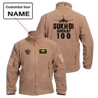 Thumbnail for Sukhoi Superjet 100 & Plane Designed Fleece Military Jackets (Customizable)