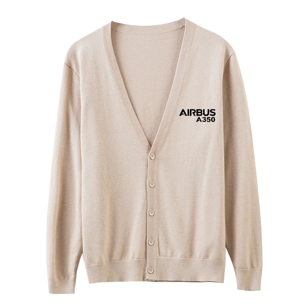 Airbus A350 & Text Designed Cardigan Sweaters