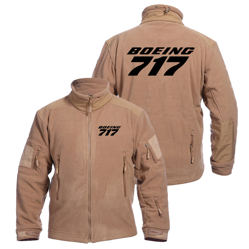 Boeing 717 & Text Designed Fleece Military Jackets (Customizable)