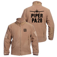 Thumbnail for Piper PA28 & Plane Designed Fleece Military Jackets (Customizable)