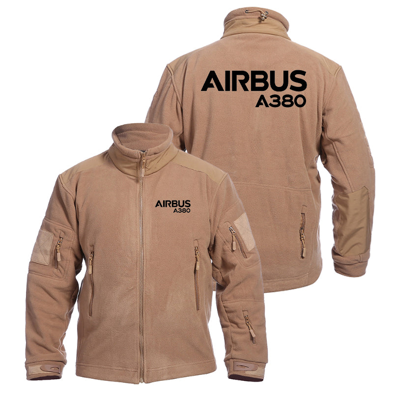 Airbus A380 & Text Designed Fleece Military Jackets (Customizable)