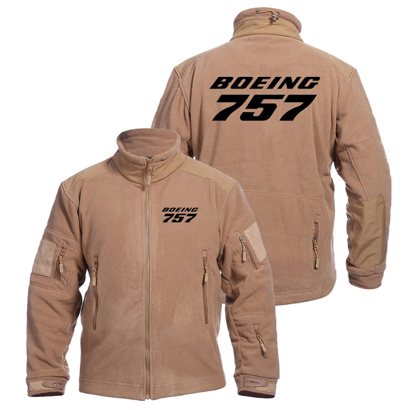 Boeing 757 & Text Designed Fleece Military Jackets (Customizable)