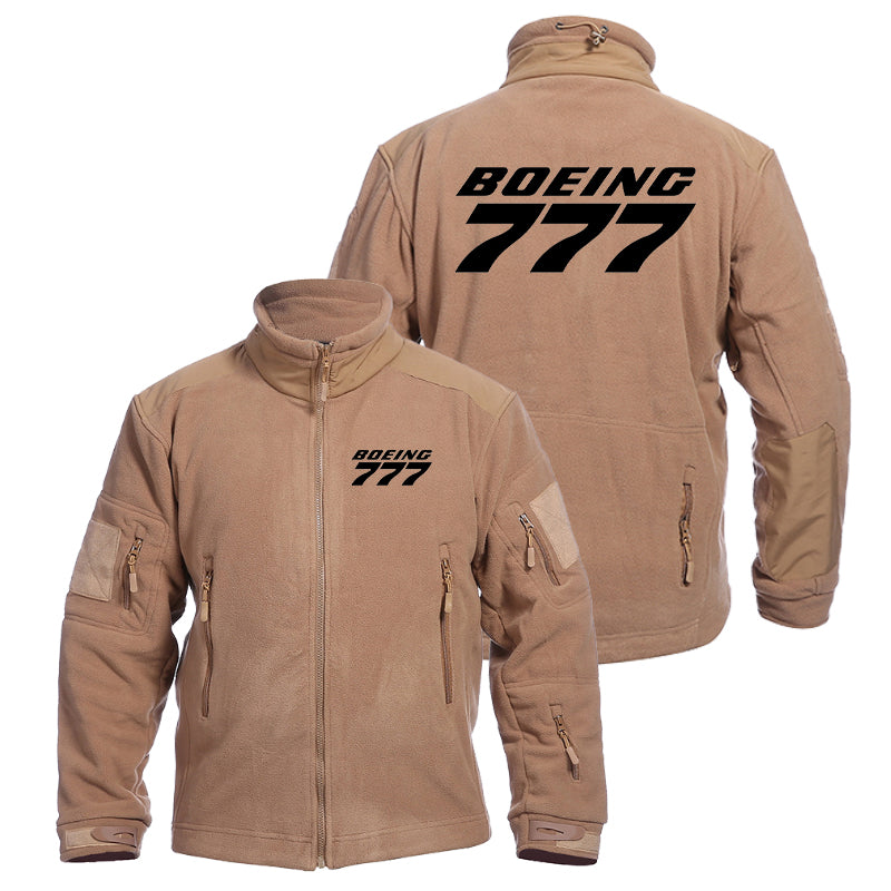 Boeing 777 & Text Designed Fleece Military Jackets (Customizable)