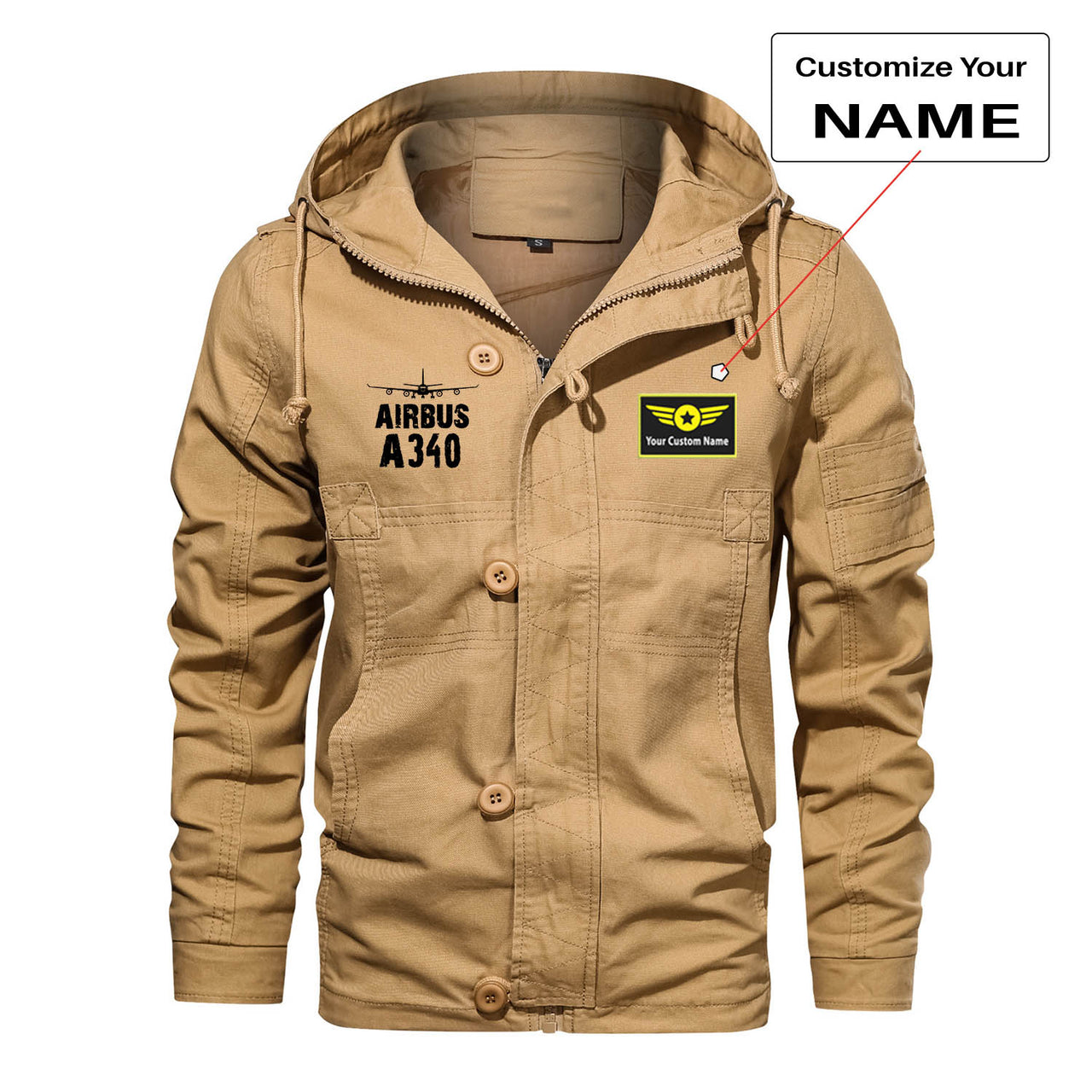 Airbus A340 & Plane Designed Cotton Jackets