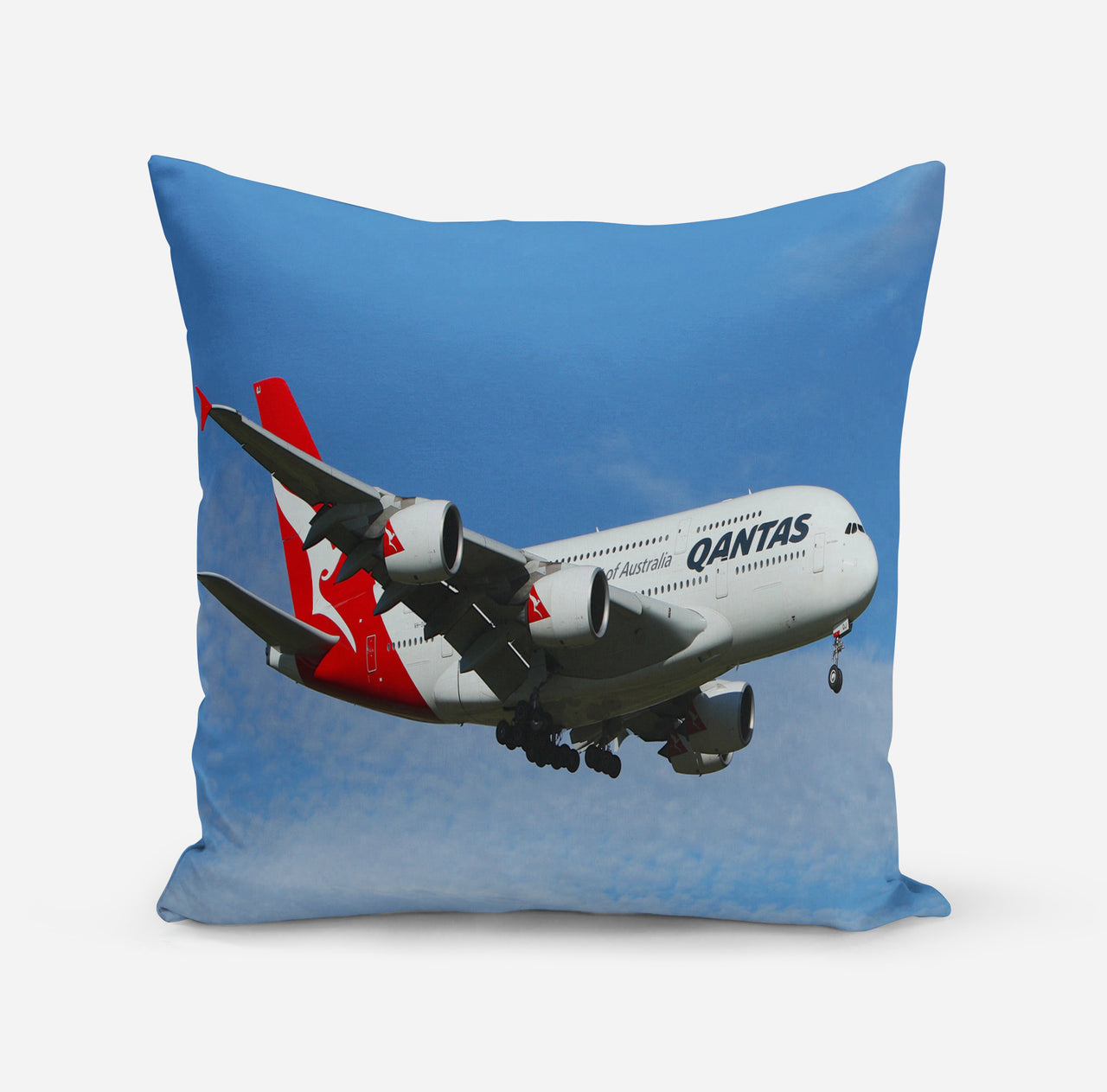 Landing Qantas A380 Designed Pillows