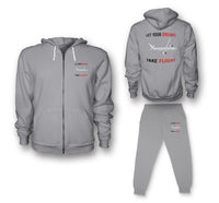 Thumbnail for Let Your Dreams Take Flight Designed Zipped Hoodies & Sweatpants Set